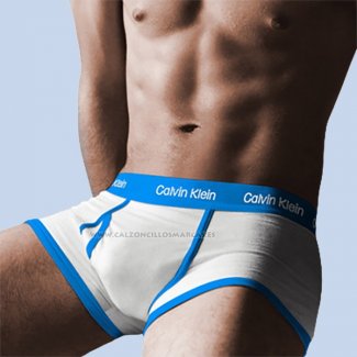 Boxer Calvin Klein Hombre 365 Azul Blanco