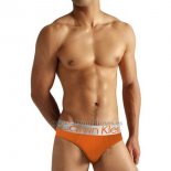 Slip Calvin Klein Hombre Steel Blateado Naranja