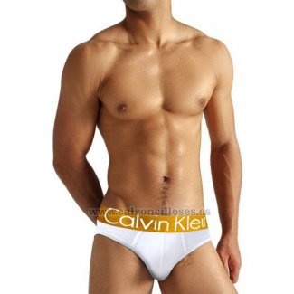 Slip Calvin Klein Hombre Steel Dolado Blanco