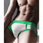 Slips Calvin Klein Hombre 365 Verde Blanco