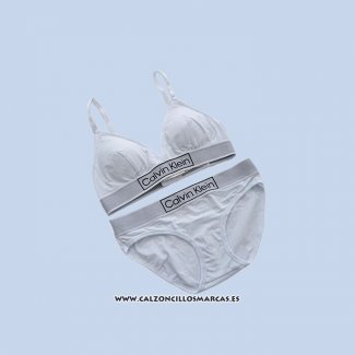 Conjunto Sujetador y Slip Calvin Klein Mujer Blanco2