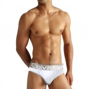 Slip Calvin Klein Hombre Steel Blateado Blanco