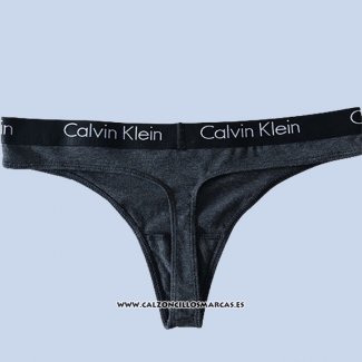 Calvin Klein Mujer Tanga Negro Gris