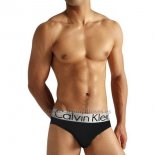 Slip Calvin Klein Hombre Steel Blateado Negro