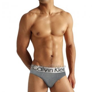 Slip Calvin Klein Hombre Steel Blateado Gris