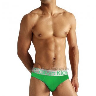 Slip Calvin Klein Hombre Steel Blateado Verde